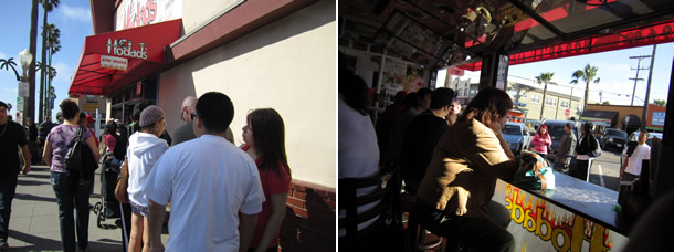 Line Outside Hodad's Ocean Beach California