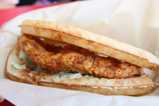 bruxie-buttermilk-fried-chicken-waffle-sandwich-610x405 Bruxie Buttermilk Fried Chicken and Waffle Sandwich