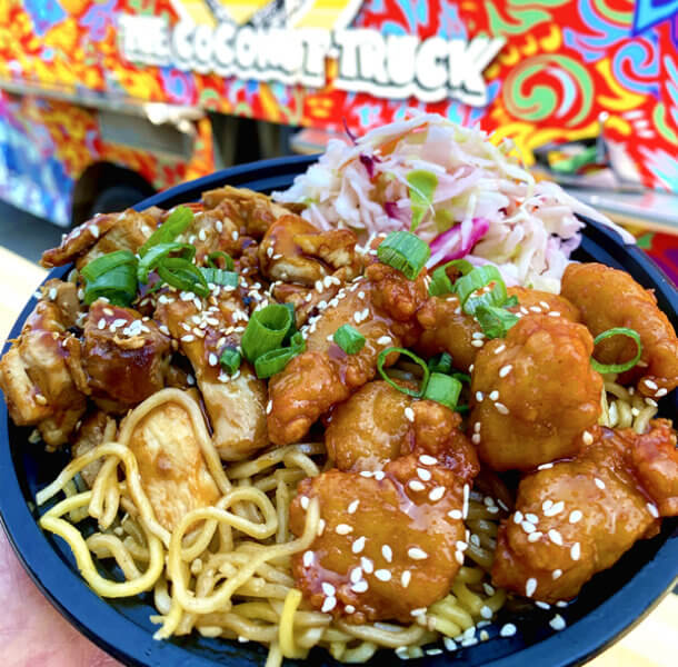 Half & Half Bowl with Garlic Noodles