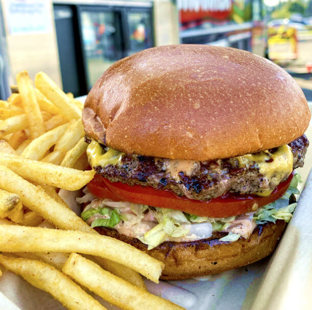 American Werewolf Burger and Fries Combo